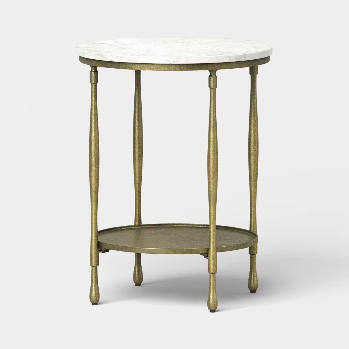Cast Metal and Carrara White Marble Accent Table Antique Brass Finish - Threshold™ Assembly Req... | Target