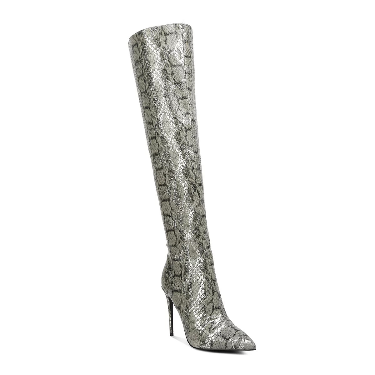 London Rag Catalina Women's Knee-High Snake Print Stiletto Boots | Kohl's