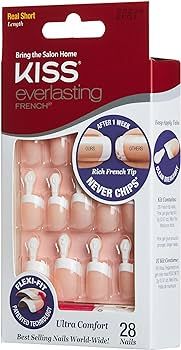 Kiss Everlasting French Nail Manicure, Chip-Free with Flexi-Fit Technology, Real Short, "Endless"... | Amazon (US)