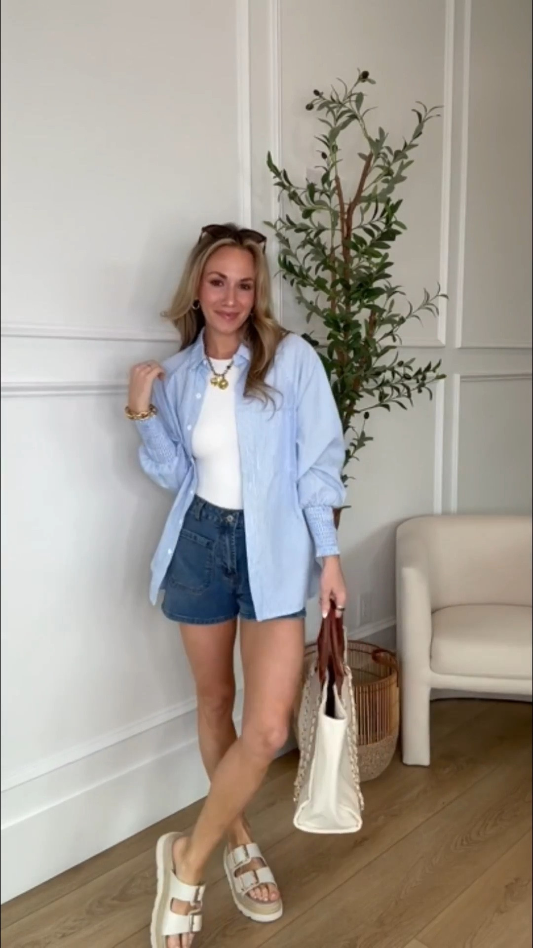 My spring and summer go to easy outfit! This striped button down shirt can be styled so many different ways including workwear! It’s such a great staple piece to have in your closet.  

#LTKootd #LTKdayinmylife #LTKmomlife