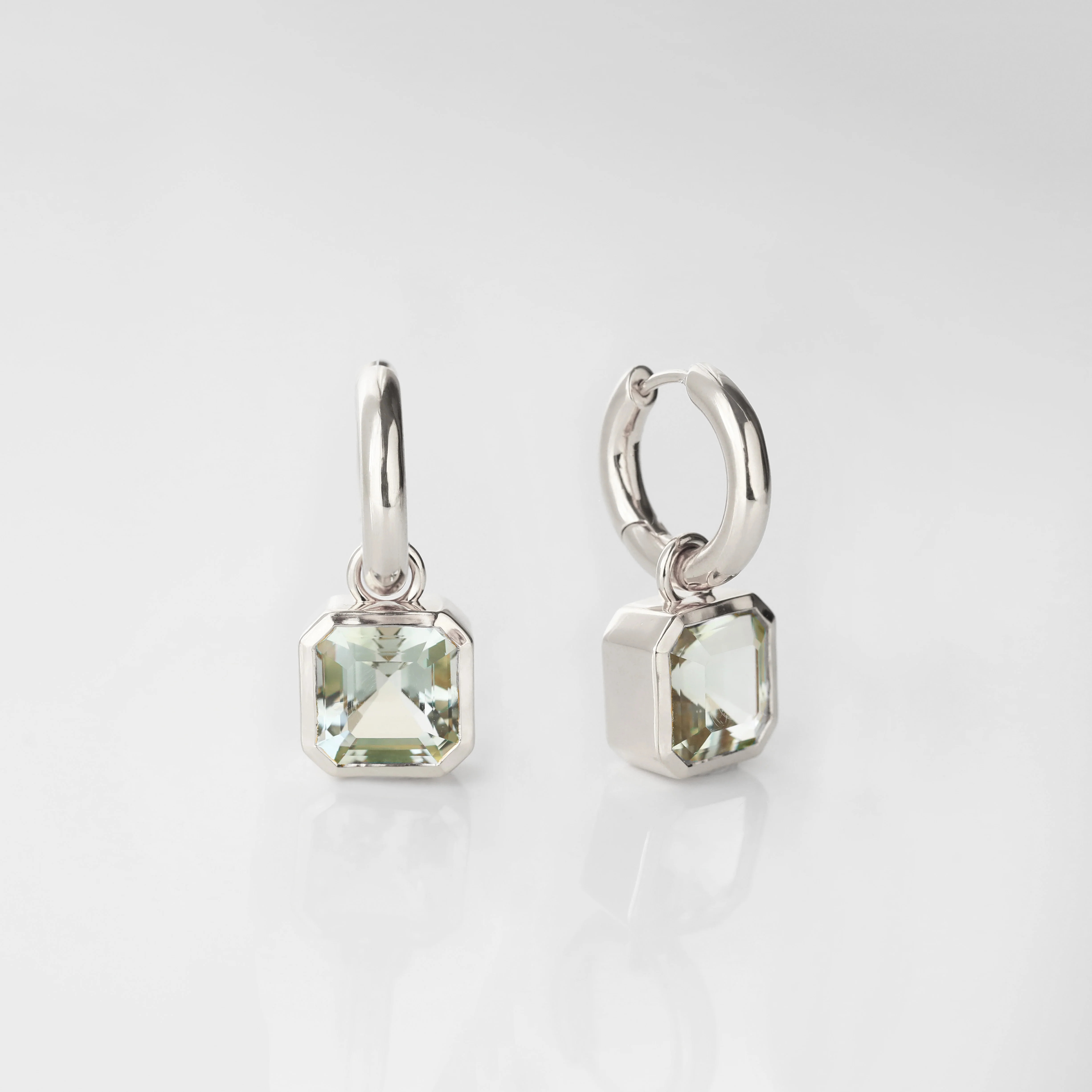Green Amethyst Drop Hoop Earrings | Carrie Elizabeth
