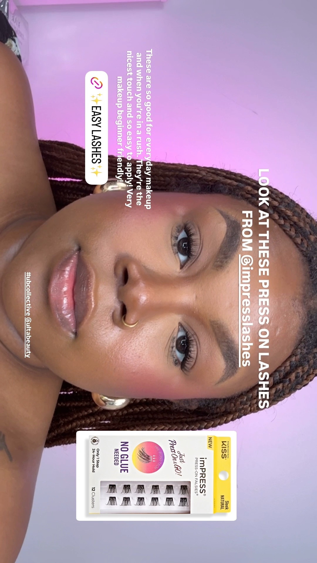 Everyday makeup press on lashes. Super easy to apply and beginner friendly #beginnermakeup #eyelashes #falselashes 