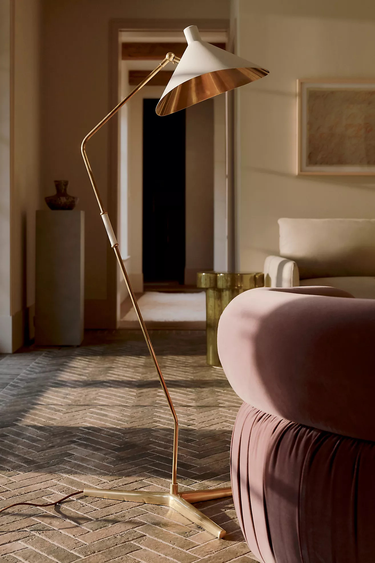 Mayotte Large Offset Brass Floor Lamp | Anthropologie (US)
