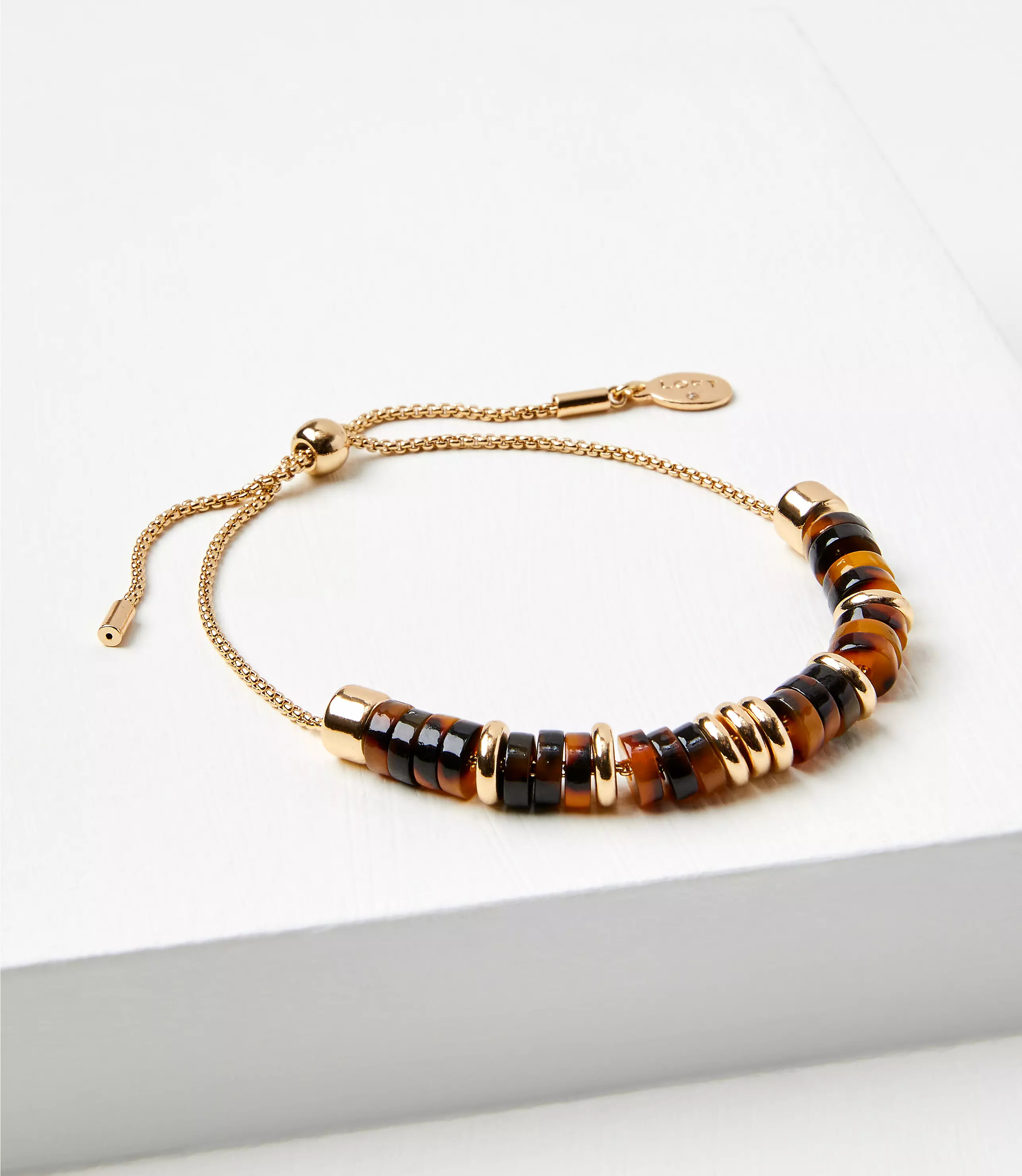 Tortoiseshell Print Pull Tie Bracelet | LOFT
