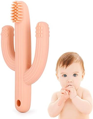 Cactus Teether, Baby Teething Toys for Babies, Self-Soothing Pain Relief Soft Baby Toothbrush for... | Amazon (US)