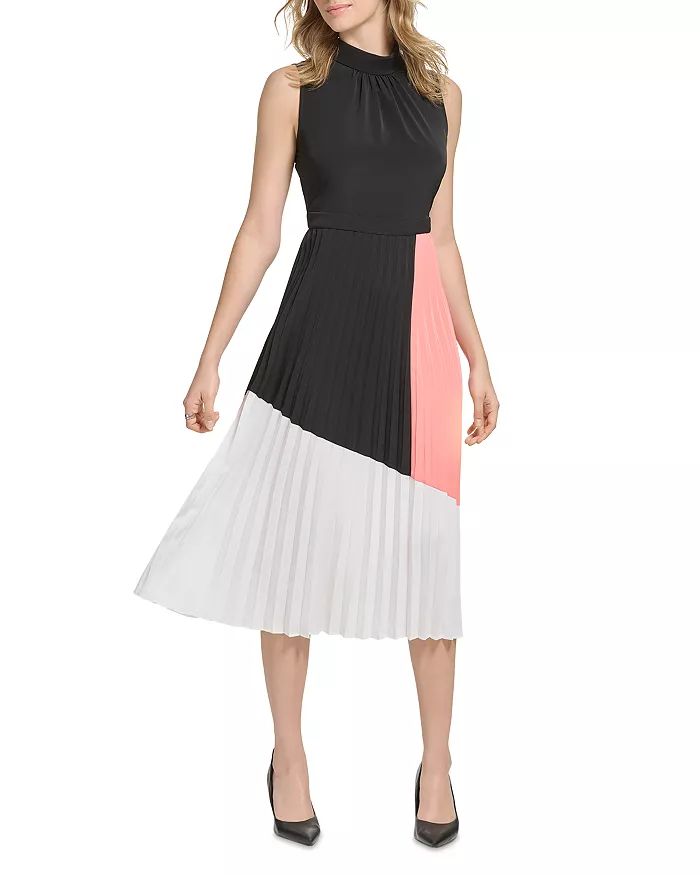 Pleated Color Blocked Dress | Bloomingdale's (US)