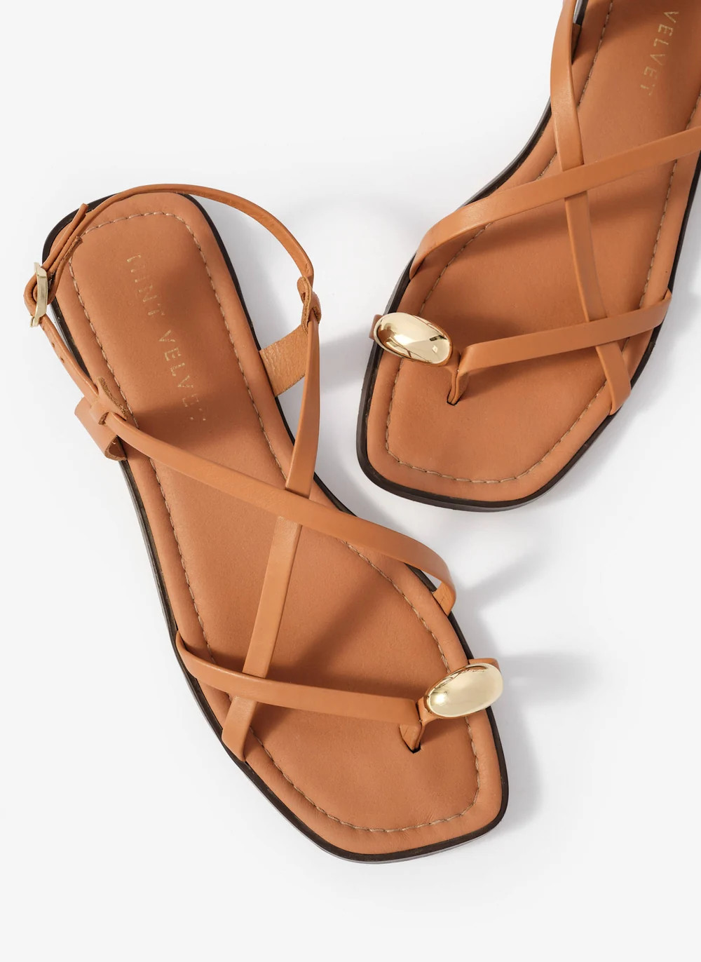 Sofia Tan Leather Strappy Sandals | Mint Velvet