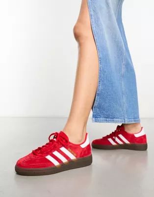 adidas Originals Handball Spezial gum sole trainers in scarlet and white | ASOS (Global)
