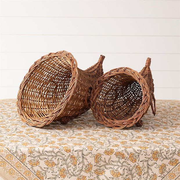 Woven Wicker Cornucopia Set of 2 | Antique Farm House