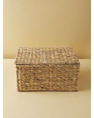 Woven Water Hyacinth Basket With Lid | HomeGoods