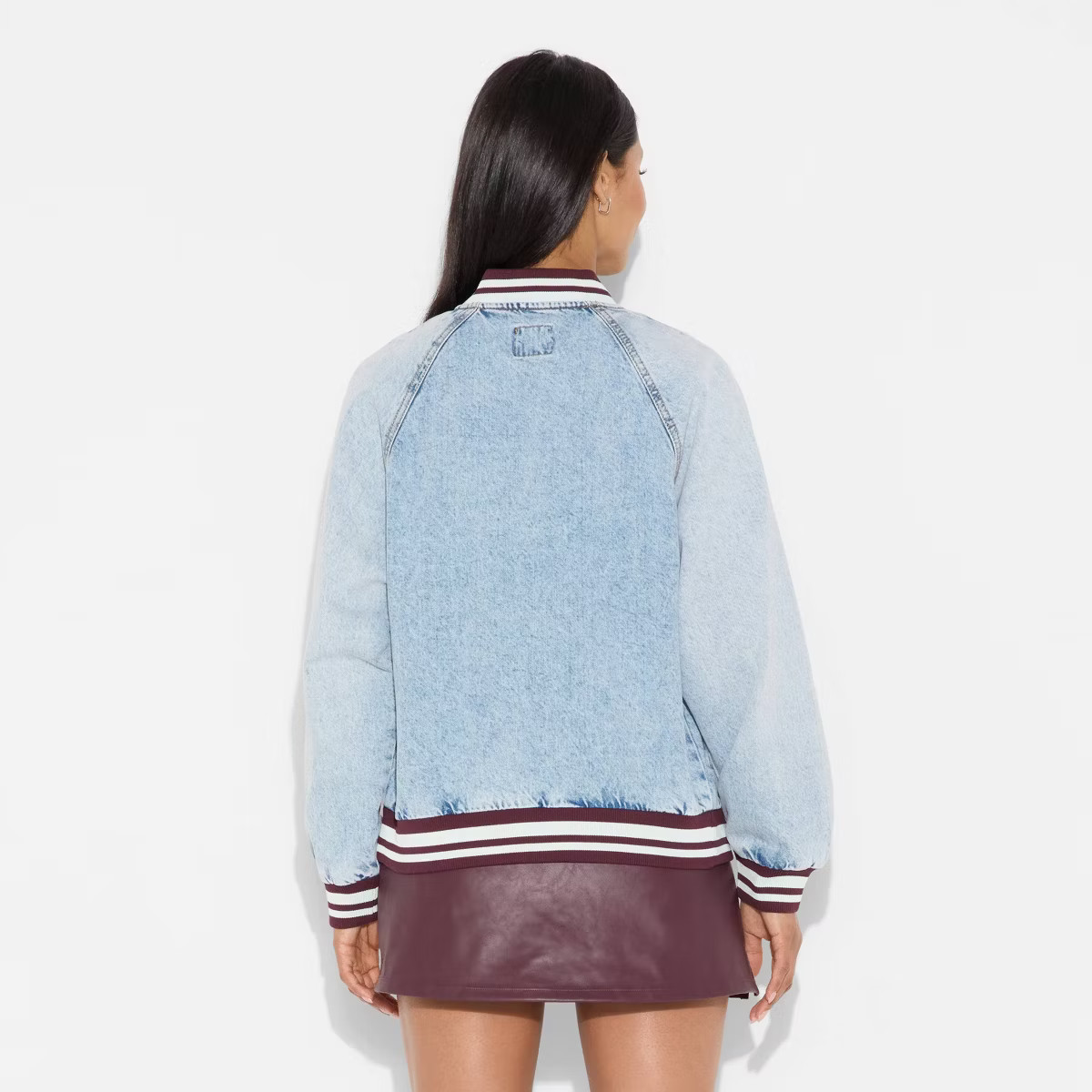 Women's Denim Varsity Jacket - Wild Fable™ | Target