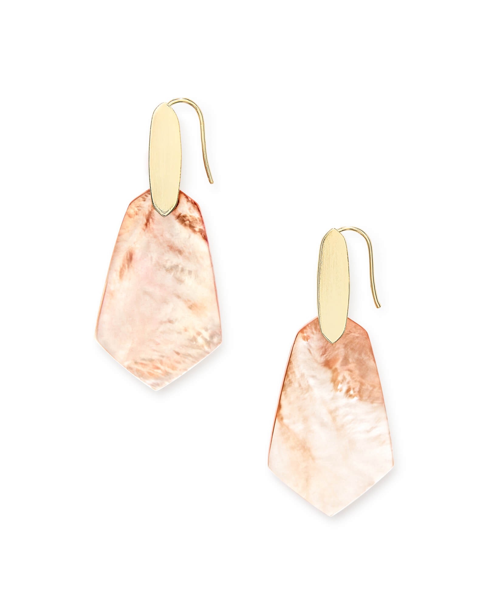 Camila Gold Drop Earrings in Peach Pearl | Kendra Scott