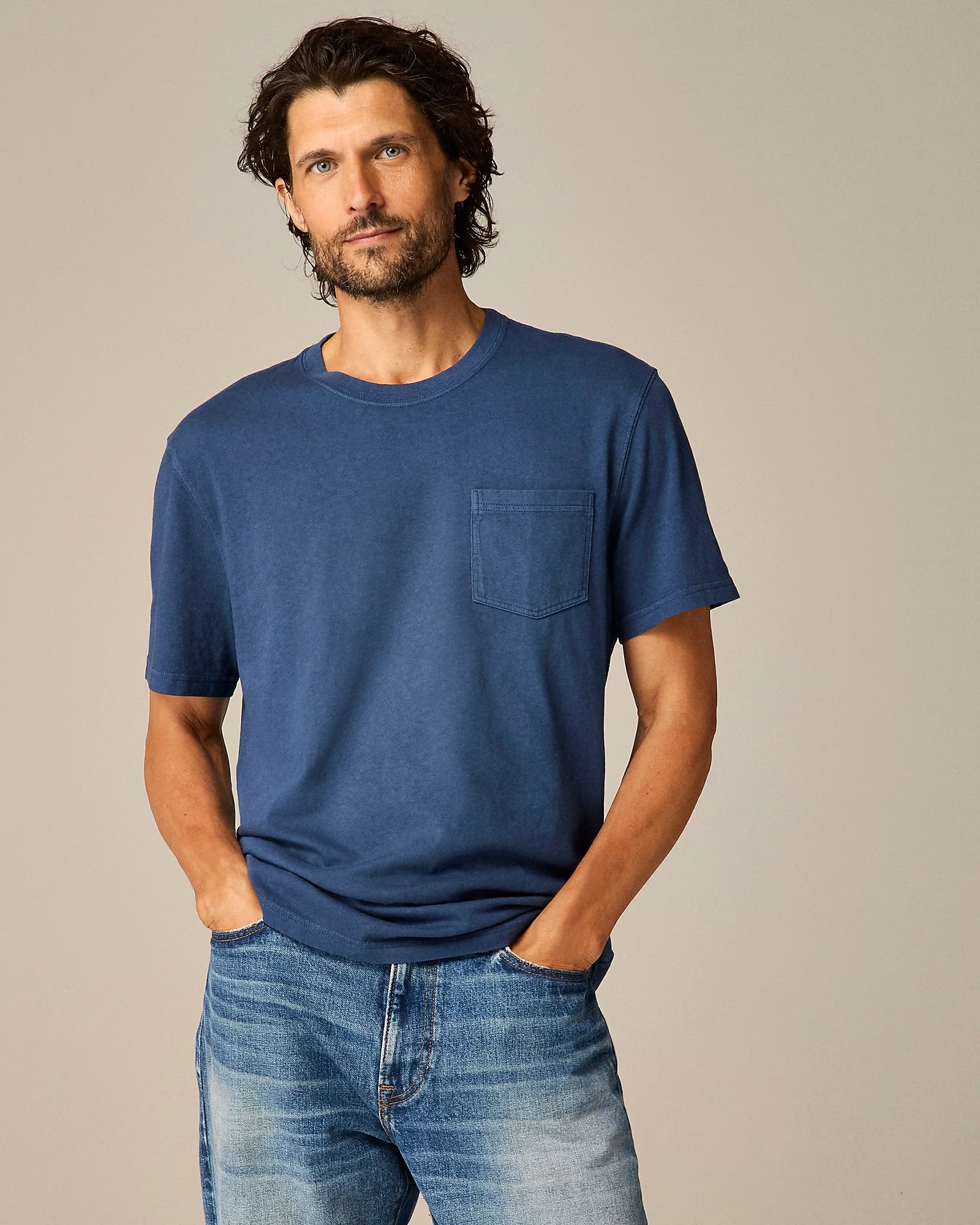 Vintage-wash cotton pocket T-shirt | J. Crew US