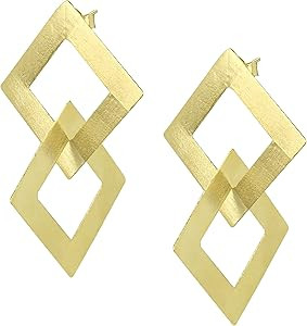 Boone Double Square Dangle Earrings in Gold Plated | Amazon (US)
