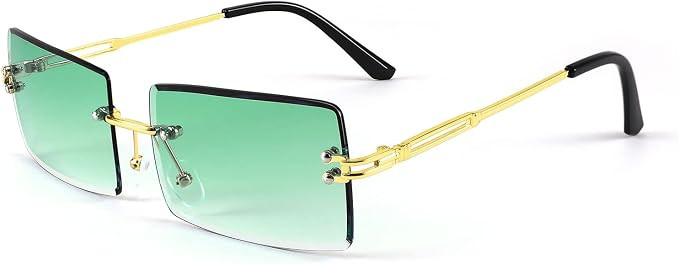FEISEDY Vintage Rimless Sunglasses Rectangle Frameless Candy Color Glasses Women Men B2642 | Amazon (CA)
