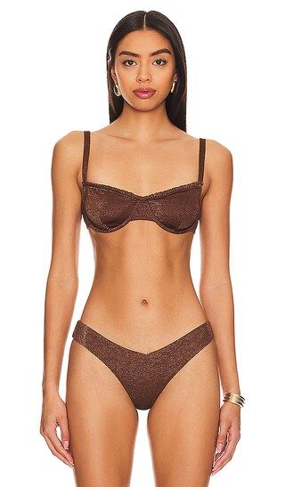 Marilyn Bikini Top in Shimmer Hickory Brown Bikini Brown Swimsuit Brown Bathing Suit Shimmer Bikini | Revolve Clothing (Global)