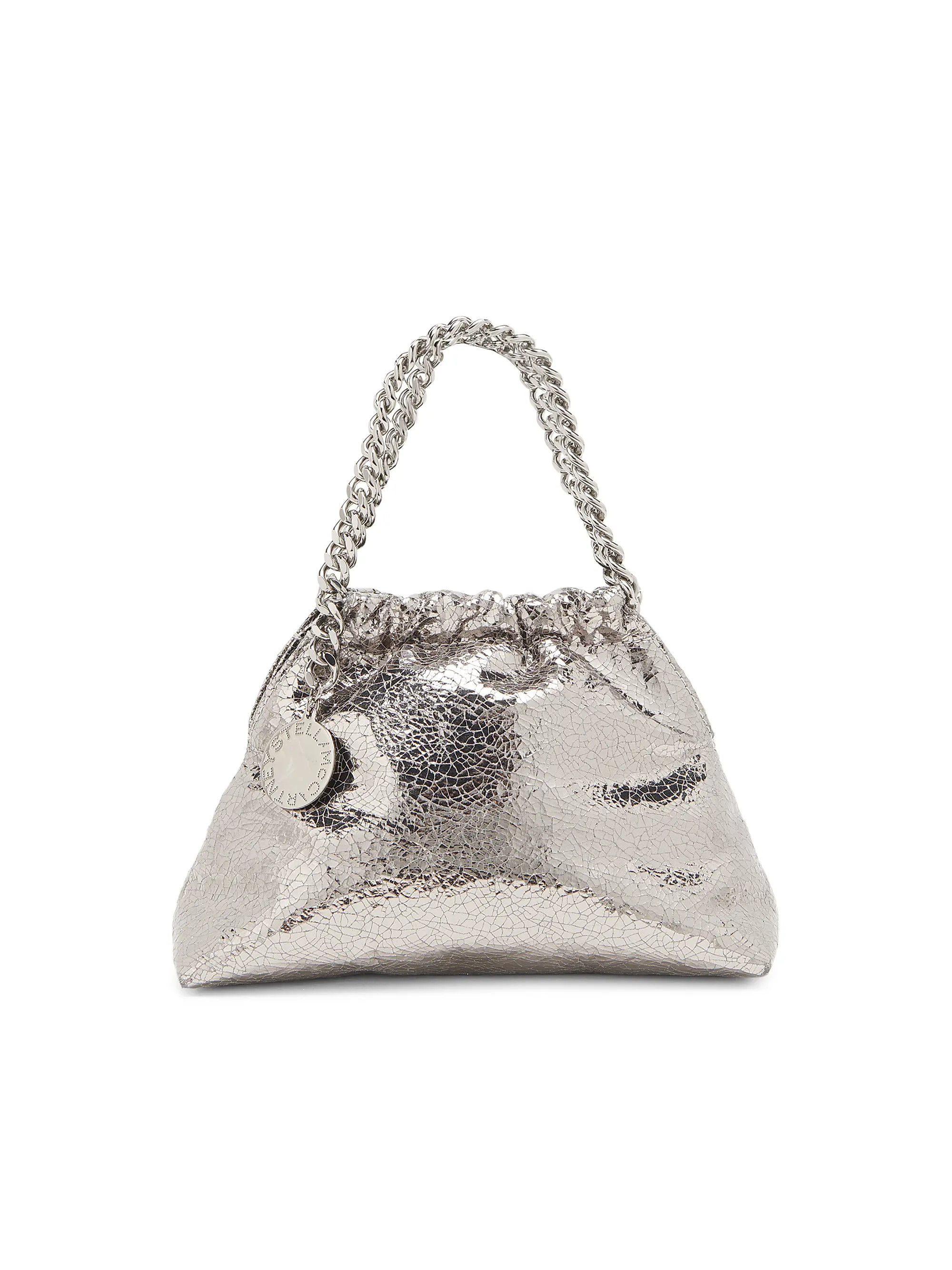 Stella McCartney Mini Falabella Metallic Crackle Top Handle Bag | Saks Fifth Avenue | Saks Fifth Avenue