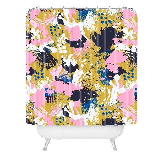 Marta Barragan Camarasa Abstract Brushstrokes Shower Curtain Pink - Deny Designs | Target