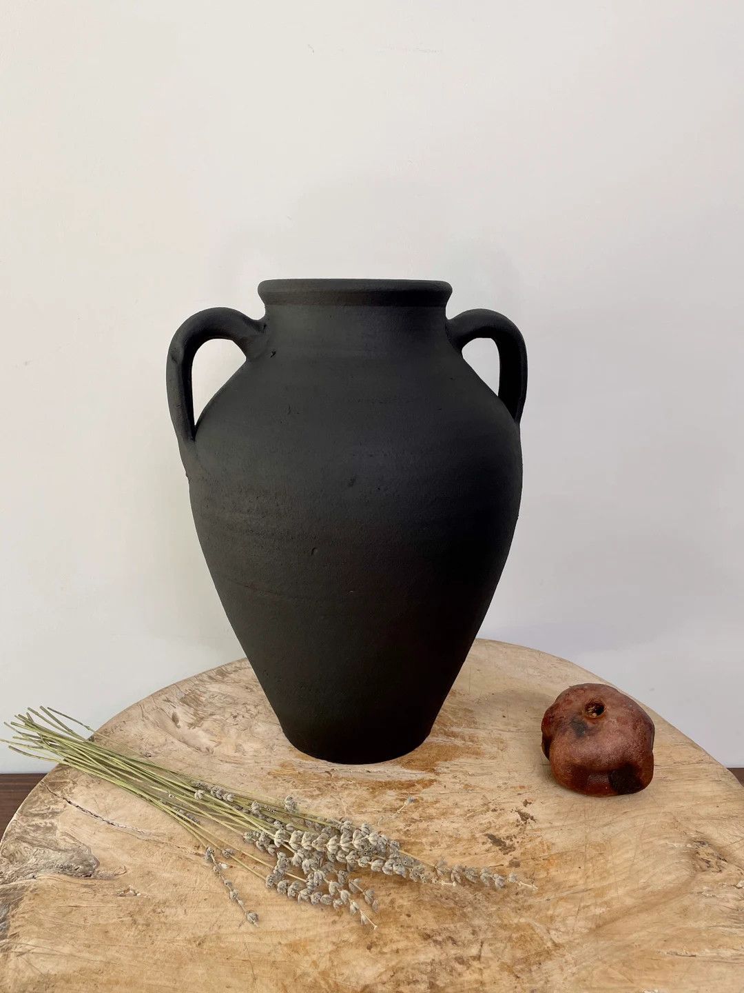 Natural Clay Vessel, Clay Pot, Black Earthenware Decoration , Flowe vase, Minimalist pot, Pottery... | Etsy (US)