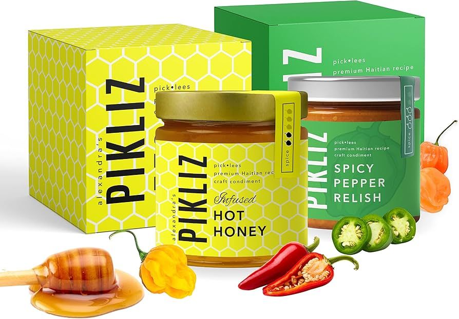 Alexandra's Pikliz Spicy Pepper Relish (7.5 oz) and Infused Hot Honey (9 oz) Variety Pack┃Premi... | Amazon (US)