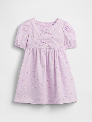 babyGap Puff Sleeve Bow Dress | Gap Factory