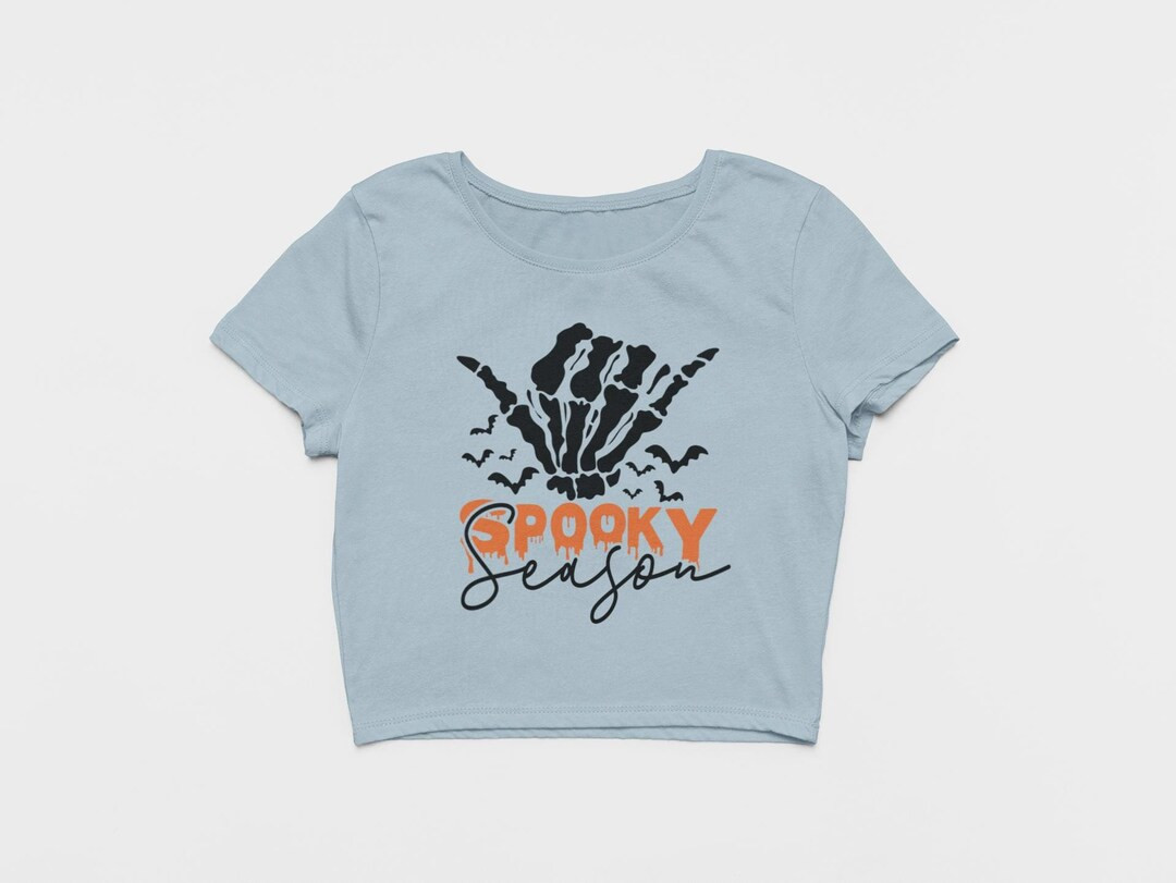 Halloween Crop Top, Spooky Season Halloween Party Crop Top, Hollows' Eve Fall Custom Cropped Top,... | Etsy (US)