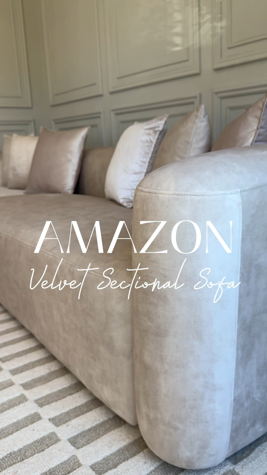 Amazon velvet L-shaped sectional sofa 

Creamy
High performance fabric
Formal living room
Minimalist 


#LTKHome #LTKSaleAlert