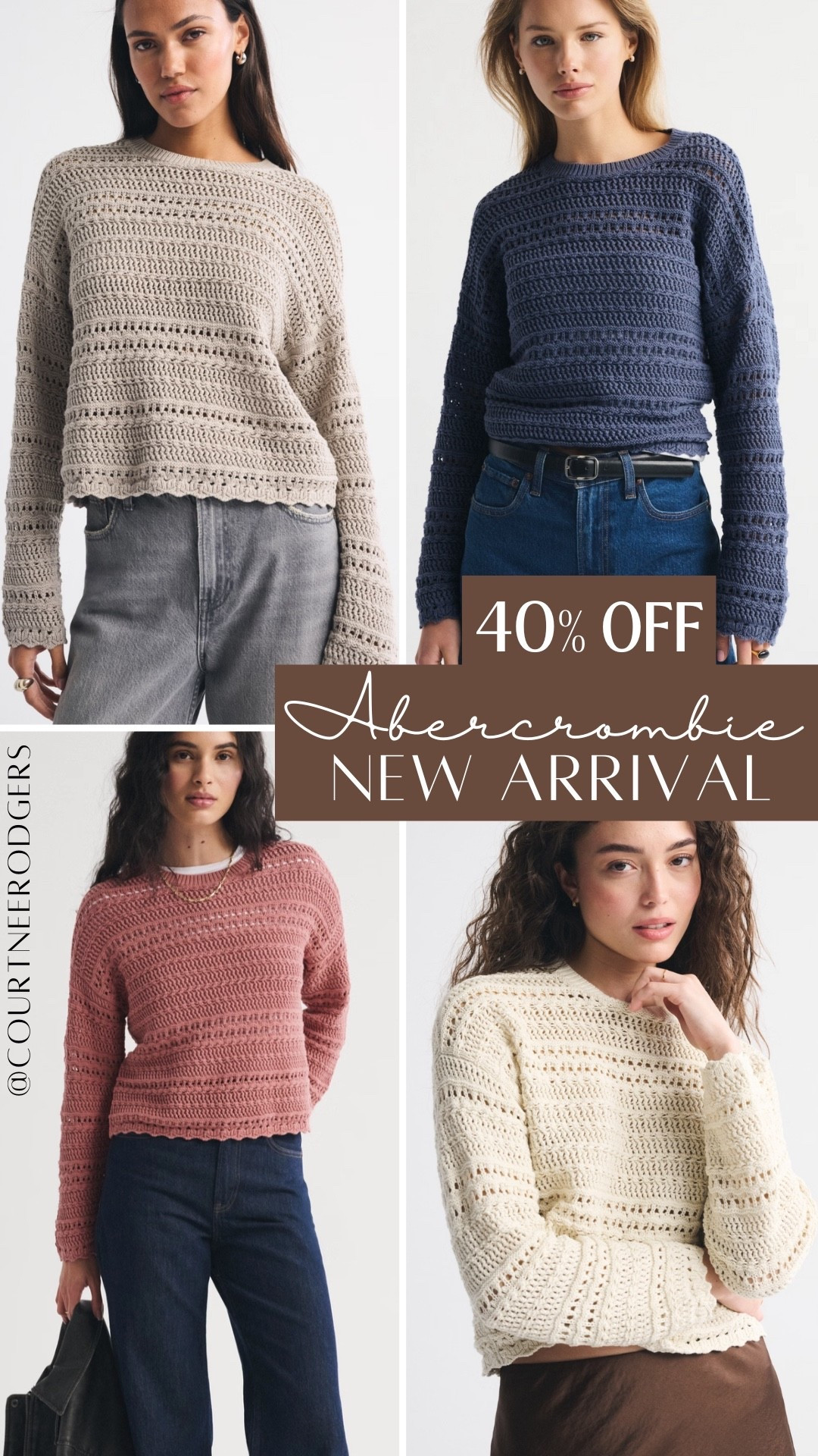 Abercrombie New Arrivals ✨ 40% OFF crochet sweater 🤎

Spring outfits, Abercrombie, crochet sweaters, sweaters, casual outfit

#LTKSaleAlert #LTKPetite #LTKFindsUnder100