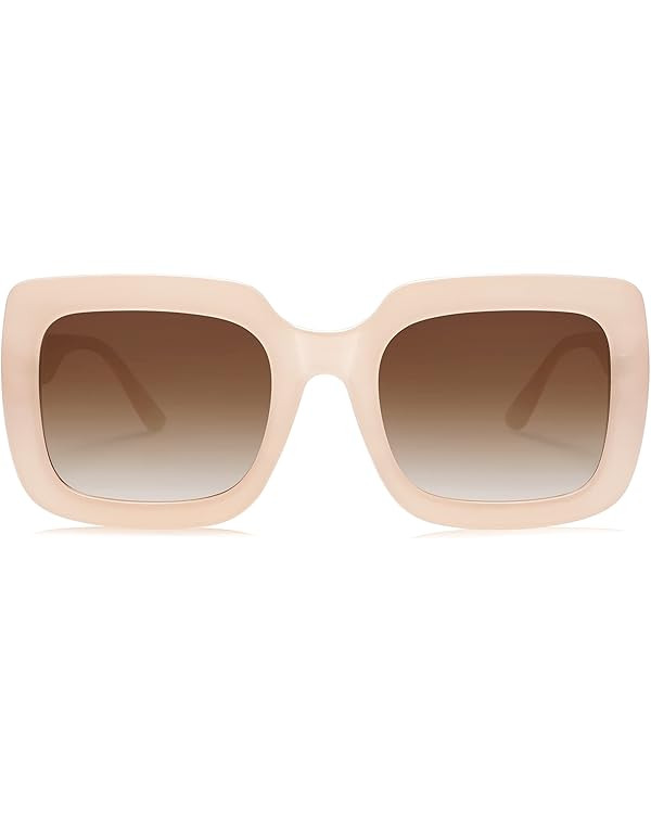 SOJOS Retro Nude Square Polarized Sunglasses for Women Trendy 90s Rectangle Sun Glasses UV400 Sha... | Amazon (US)