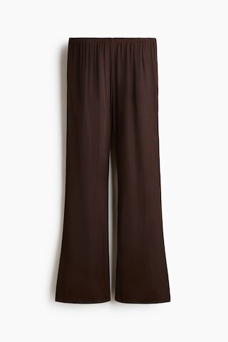 H & M - Flared Satin Pants - Dark Brown | H&M (US + CA)