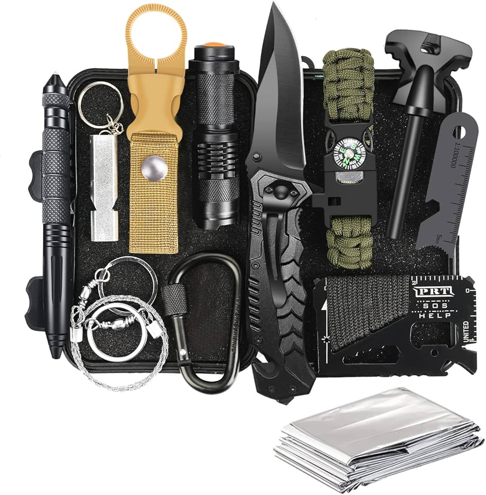 Gifts for Men Husband Dad Christmas, Survival Kit, Emergency Survival Gear and Equipment 14 in 1,... | Amazon (US)