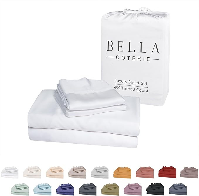 Bella Coterie Luxury Bamboo Viscose Twin Size Sheet Set | 100% Organically Grown | Ultra Soft | C... | Amazon (US)