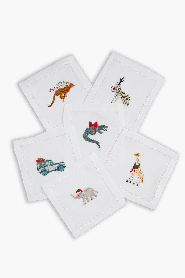 Party Animal Holiday Cocktail Napkins (Set of 6) | Tuckernuck (US)