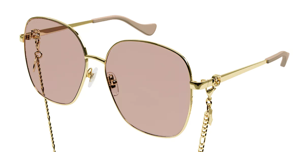 Gucci GG1089SA Asian Fit 003 Womenâs Sunglasses Gold Size 61 - Free RX Lenses | SmartBuyGlasses Global