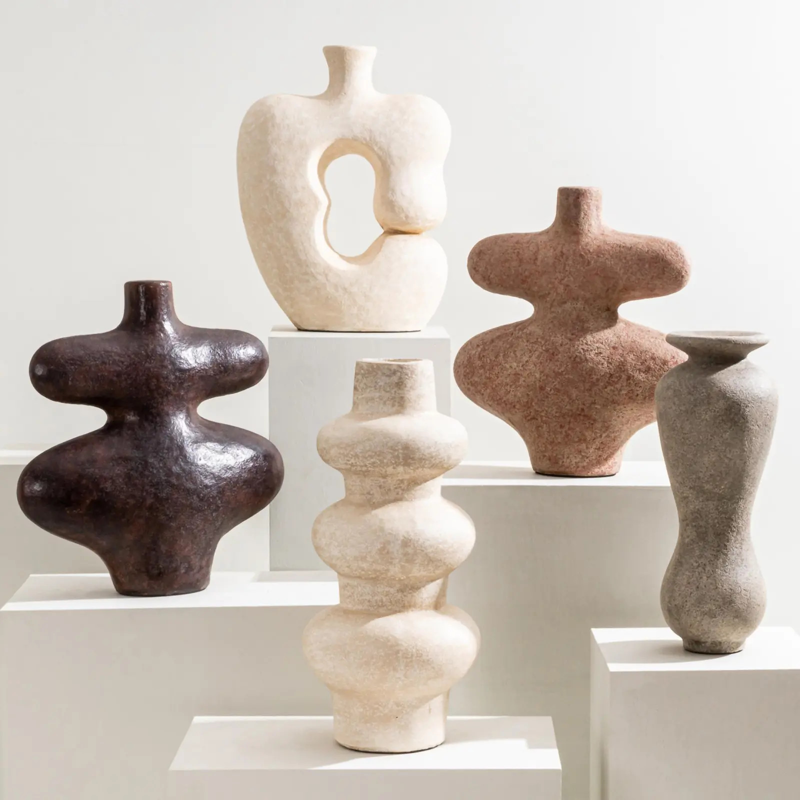 Luna Sculpture, Handmade White Object | Chairish