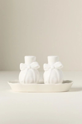 Benedita Stoneware Bow Salt & Pepper Shakers | Anthropologie (US)