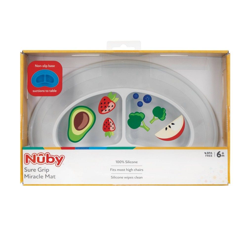 Nuby Sectioned Silicone Feeding Mat - Gray | Target
