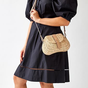 Wicker and Leather Crossbody | Mark and Graham