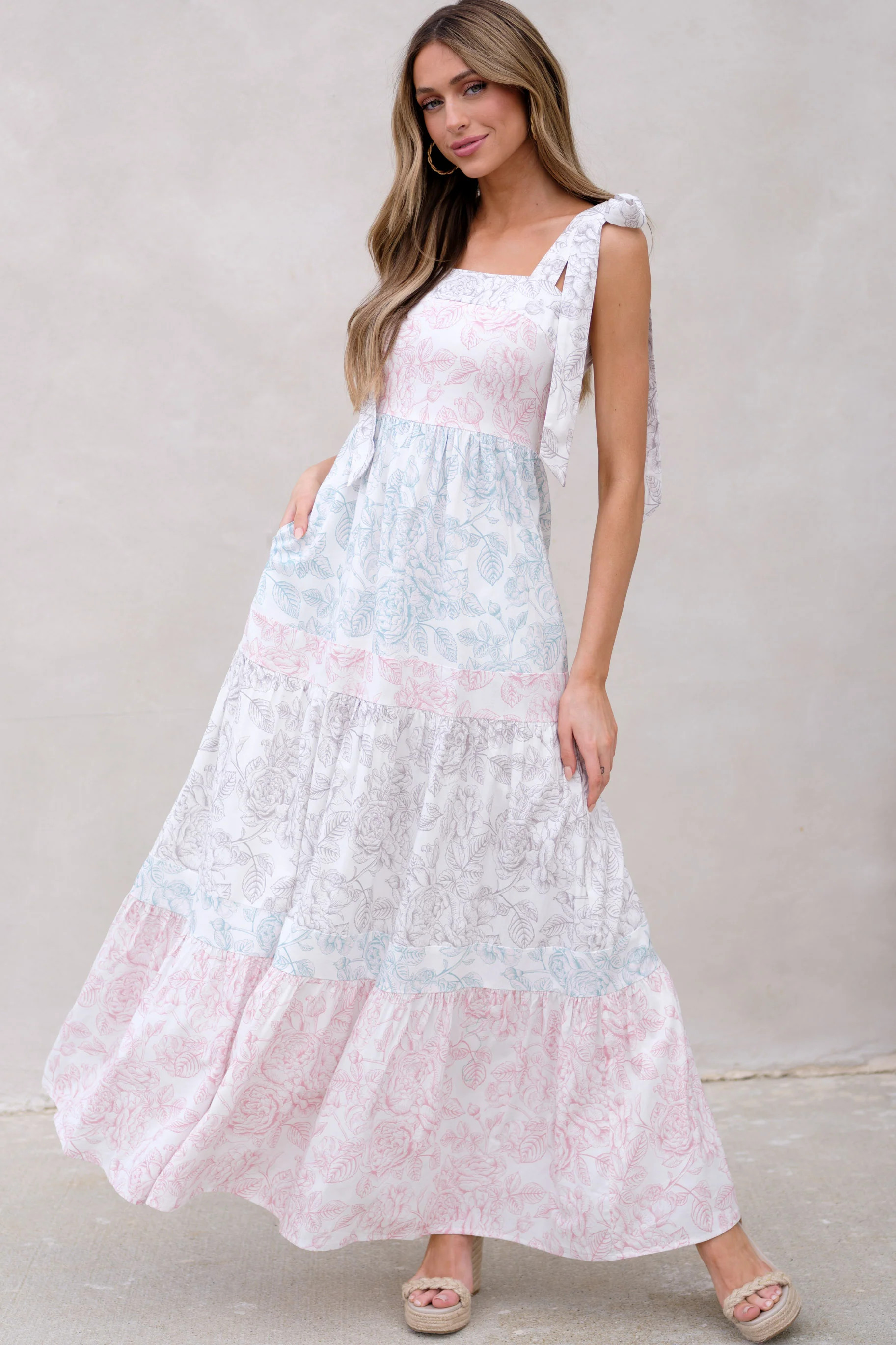 For A Change White Floral Maxi Dress | Red Dress 