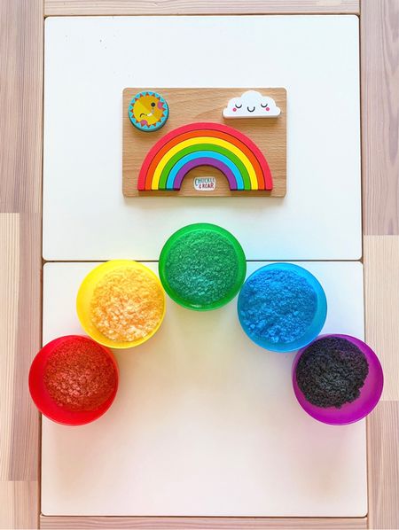 Rainbow sensory sand activity and puzzle 

Mix salt + food coloring in a ziplock bag and done! 

Sensory activities, diy sand, kids sensory table sand, wooden puzzles, rainbow, color activities, Montessori activities, Montessori toddlers, wooden toys, target finds

#LTKfamily #LTKunder50 #LTKkids