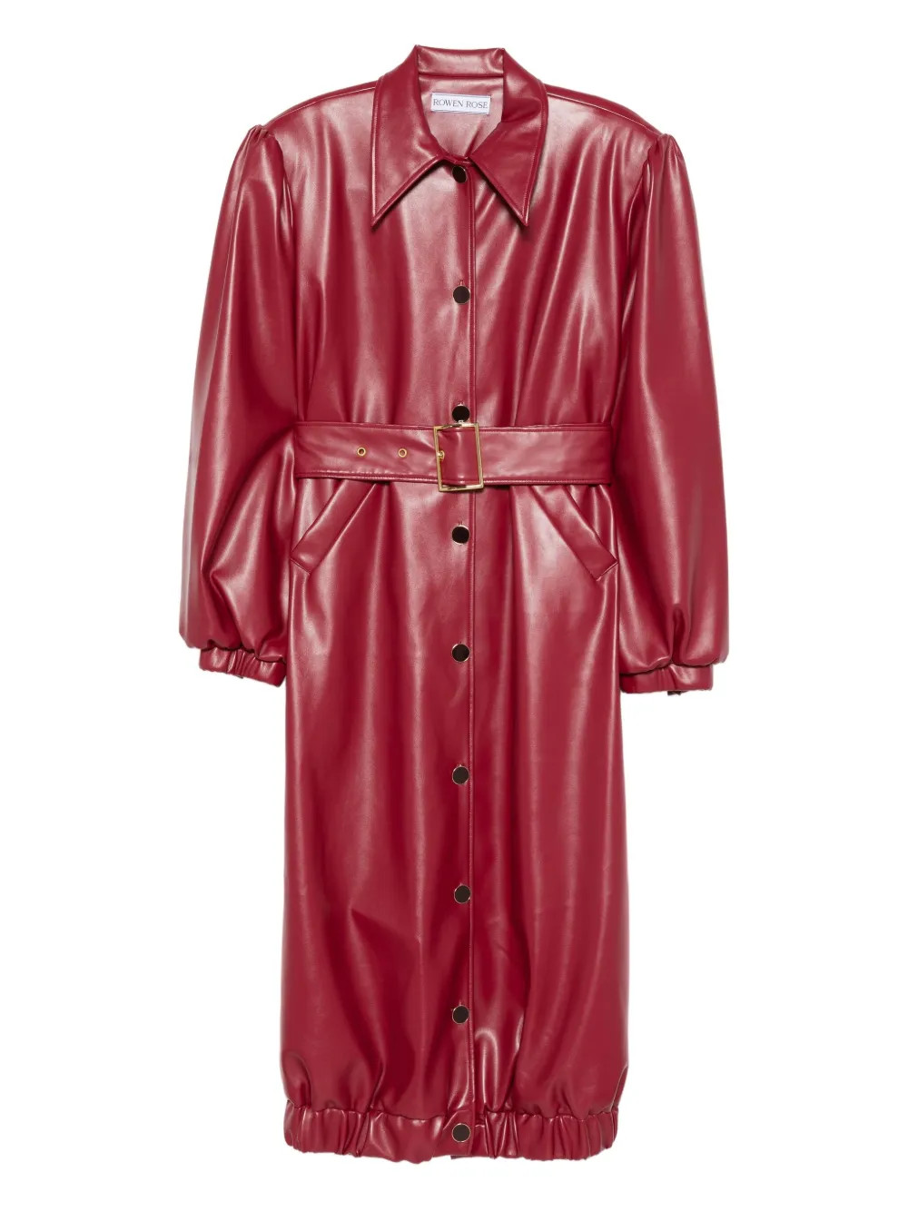 Rowen Rose Belted puff-sleeve Coat | Red | FARFETCH | Farfetch Global