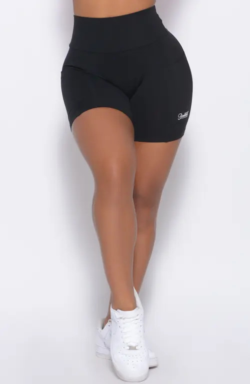 Bombshell Sportswear Pocket Biker Shorts in Black at Nordstrom, Size Xx-Small | Nordstrom