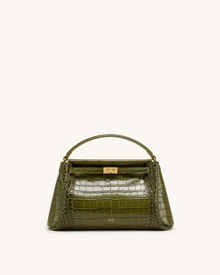 Carmen Top Handle Bag - Green Croc | JW PEI US