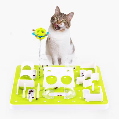 Allforpaws Interactives Treat Maze Cat Puzzle Toy with Catnip, Crinkle balls, and Wand Toy | Target