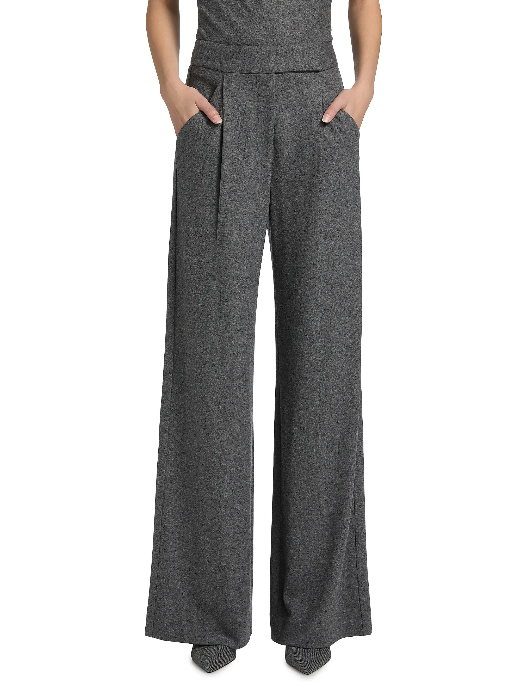 Veronica Beard Marbeau Pleated Wool-Blend Wide-Leg Pants | Saks Fifth Avenue | Saks Fifth Avenue