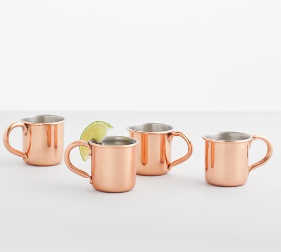 Vintage Handcrafted Copper Mini Mugs - Set of 4 | Pottery Barn (US)