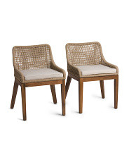 Set Of 2 Indoor Outdoor Rope Weave Dining Chairs | TJ Maxx