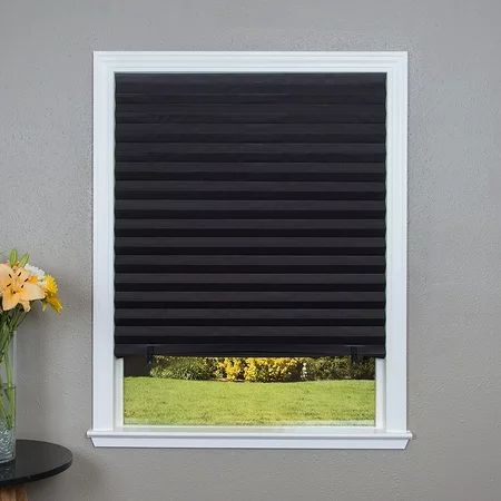 Redi Shade Cordless Black Paper Blackout Pleated Shade 1.5 x 36 | Walmart (US)