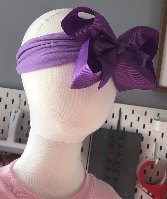 Boutique GRAPE Purple Big Bow Headband Headwrap Hair Bow | Etsy | Etsy (US)