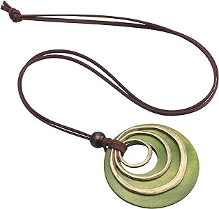 GelConnie Leather Cord Necklace Chain Multilayer Wooden Pendant Necklaces Vintage Jewelry Boho Lo... | Amazon (US)